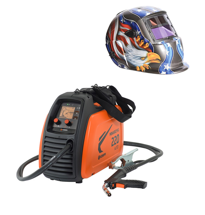 Kemppi MinarcMig Evo 220 AUTO + hitsauskypärä S777 Eagle